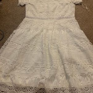 Francesca’s white medium dress worn one time for beach pics! Like new condition